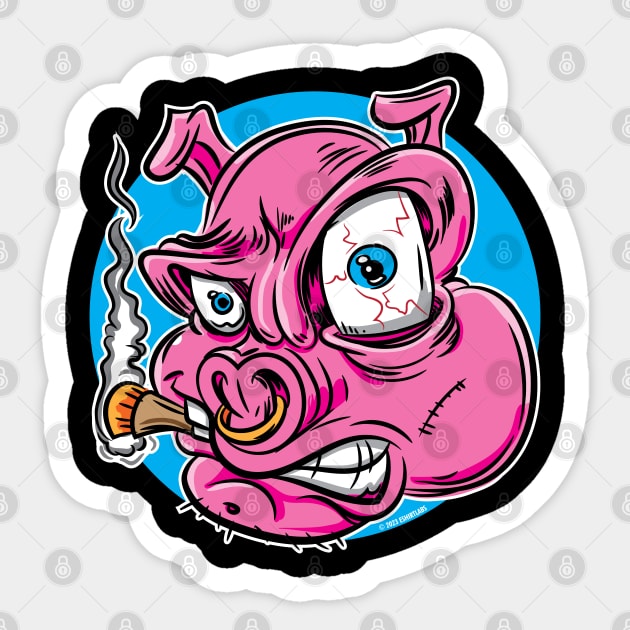 Smoked Pork with Attitude Sticker by eShirtLabs